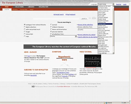 Home Page The European Library