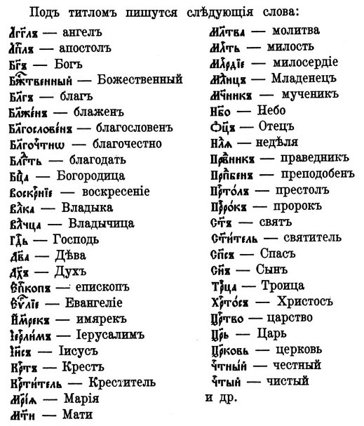 Sigla frequently used in contemporary Church Slavonic