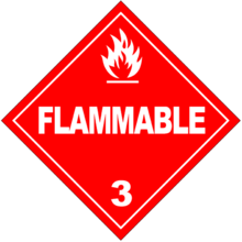 A hazardous materials placard
