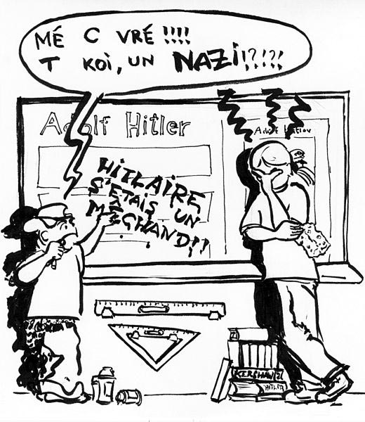 Comic intended to illustrate the French version of "Wikipedia:Please do not bite the newcomers"