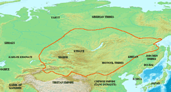 Tocharia-Uyghur empire map