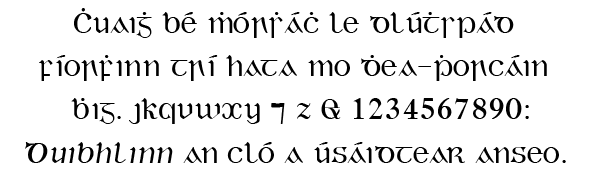 Duibhlinn (digital font 1993, based on Monotype Series 24 A, 1906)