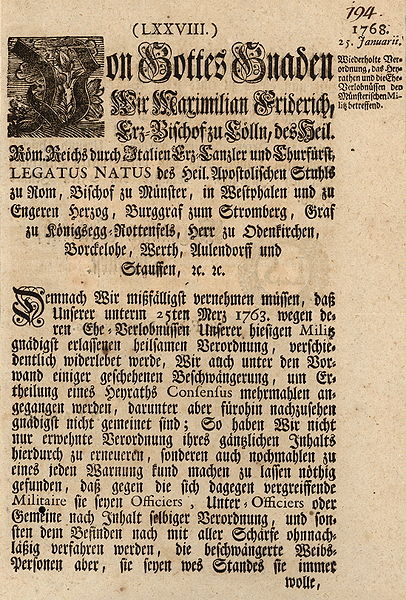 Tironian et in the abbreviation "etc." at the end of the nobility title list. German printing, 1768