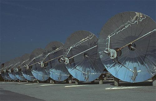 STEP parabolic dishes used for steam production and electrical generation
