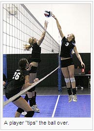 A player "tips" the ball over