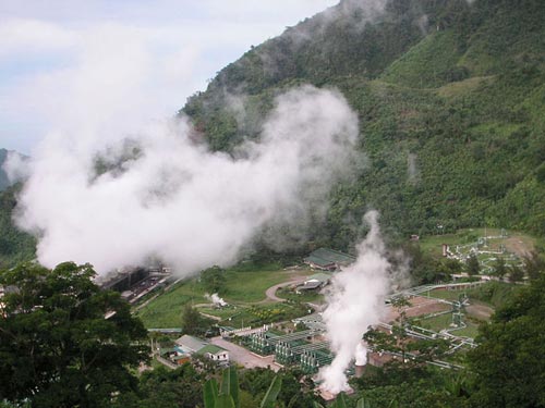 Geothermal power plant in Valencia, Negros Oriental, Philippines
