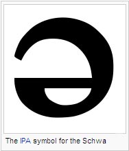 The IPA symbol for the Schwa