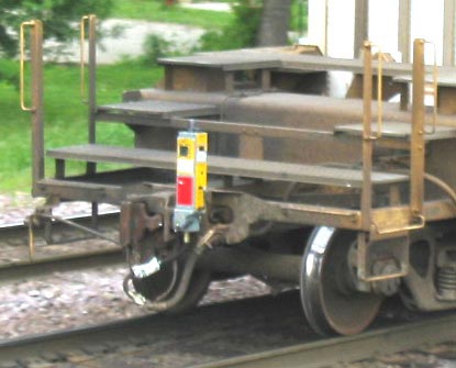 A FRED mounted on a container train