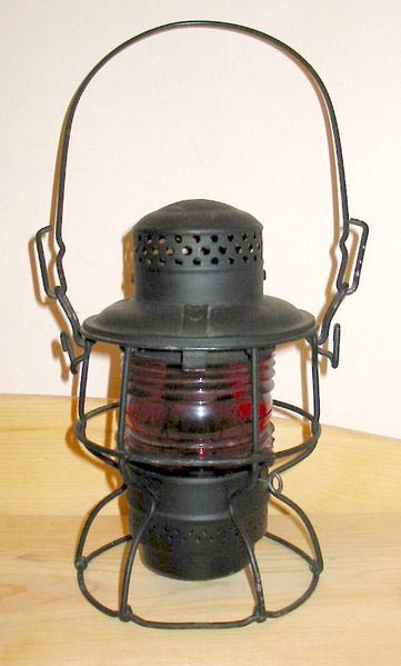 A brakeman’s lantern from the Chicago and North Western Railway; this lantern burned kerosene to produce light