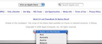A via de acesso global da Apple está escondida na parte inferior desta página