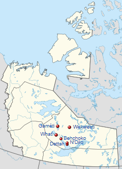 Dogrib language is located in Northwest Territories