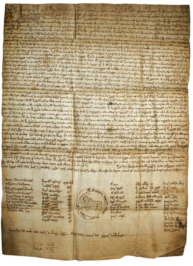 One of the oldest legal charters written in Galician