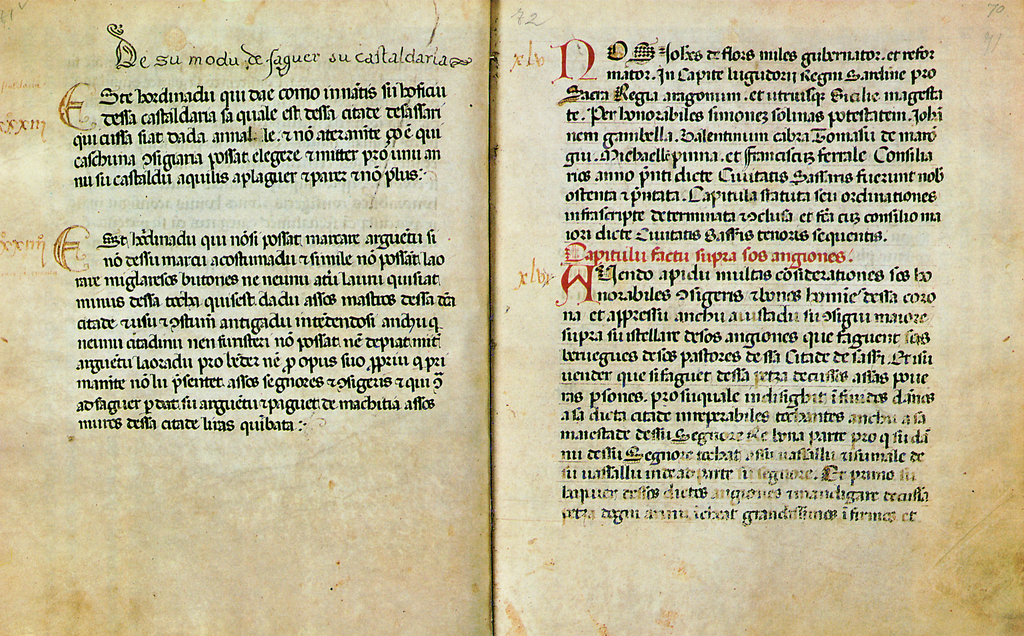 Sassari’s Republic medieval statutes written in Sardinian language (13th–14th centuries)