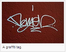 A graffiti tag