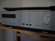 Antec Fusion V2 home theater PC with keyboard on top.