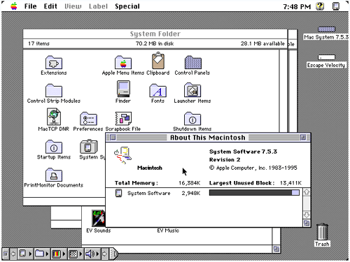 Screenshot of System 7.5.3 Revision 2 image