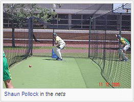 Shaun Pollock in the nets