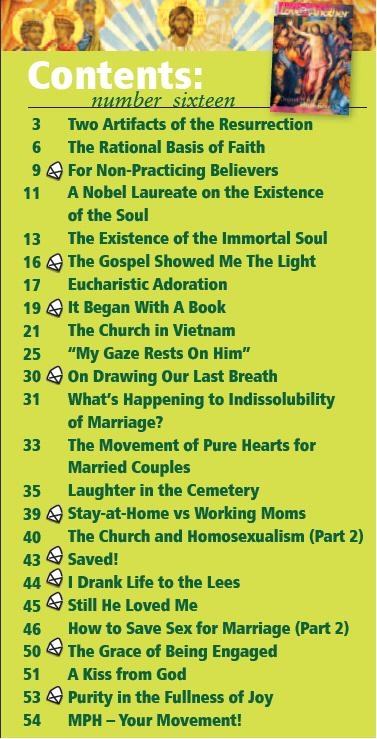 Contents of "Love One Another!" Christian magazine, issue 16 