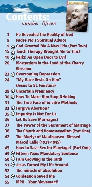 Contents of "Love One Another!" Christian magazine, issue 15 